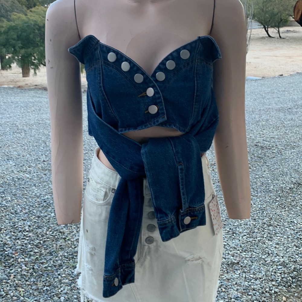 Boo Hoo Cropped Jean Top